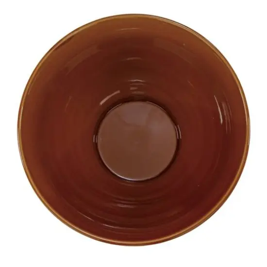Hello Honey&reg; 6qt. Brown Reactive Glaze Stoneware Mixing Bowl with Black & White Lines {4}