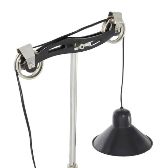 34" Black Metal Industrial Table Lamp {6}