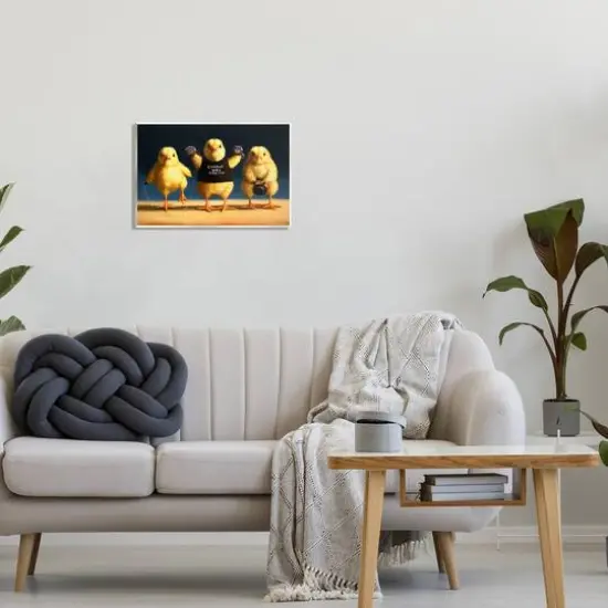 Stupell Industries Funny Exercise Workout Chicks Animals Wall Plaque Art {3}