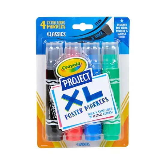 Crayola&reg; Project&trade; Classic Chisel Tip XL Poster Markers, 4ct. {1}