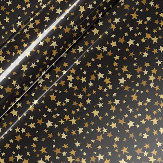 Siser&reg; EasyPatterns&reg; Plus Starfetti Heat Transfer Vinyl Black/Gold {1}