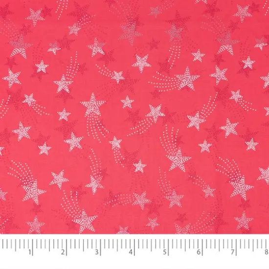 SINGER Red Shooting Stars Cotton Fabric {4}