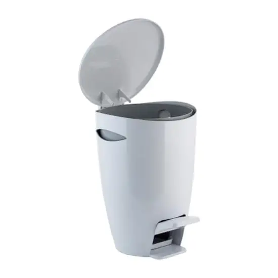 Bath Bliss White 5L Contour Step Pedal Waste Bin {3}