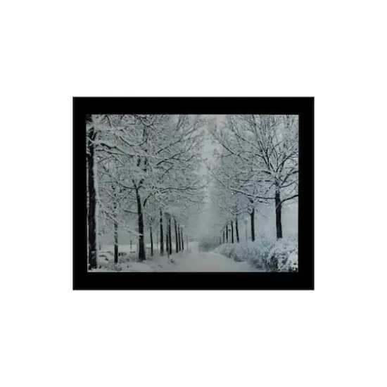 Fiber Optic Lighted Snowfall Winter Lane Christmas Canvas Wall Art {3}