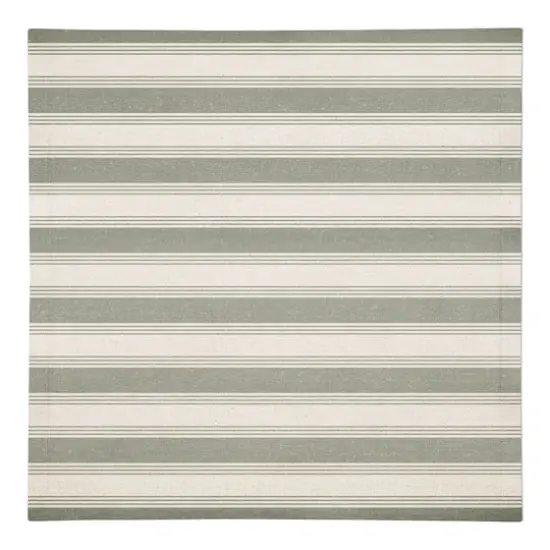 Stripe Cotton Twill Napkin Green {1}