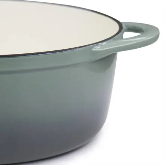 MegaChef 7qt. Gray Oval Enameled Cast Iron Casserole {7}