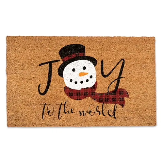 Joy to the World Snowman Doormat {1}
