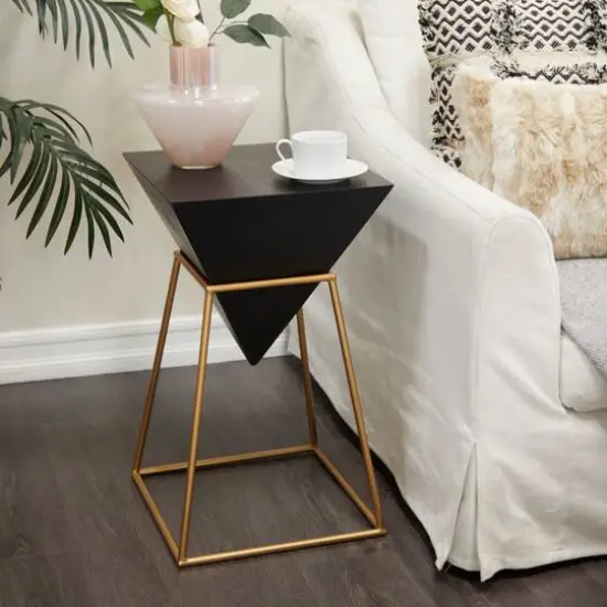 Black Wood Modern Accent Table 24" x 15" x 15" {7}