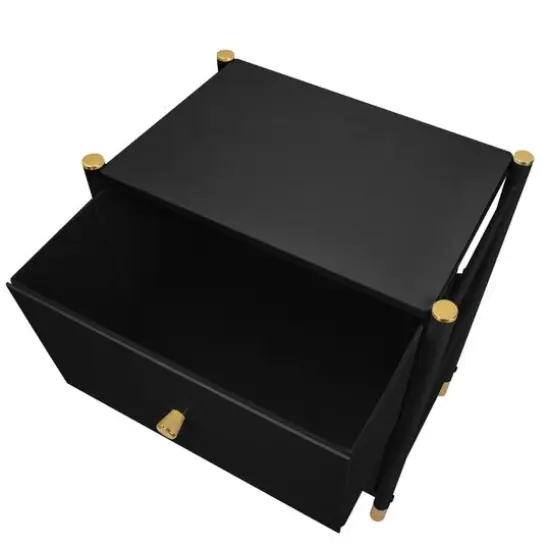 Simplify 2 Drawer Luxury Nightstand Black {8}