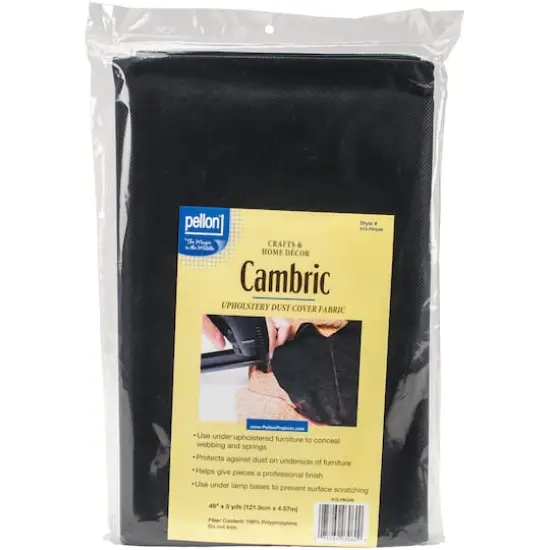 Pellon&reg; Black Cambric Upholstery Dust Cover Fabric, 36" x 5yd. {1}