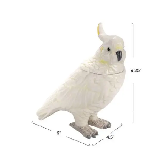 Hello Honey&reg; 9.25" White Ceramic Cockatoo Jar {6}
