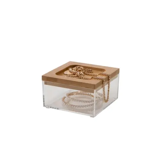 Simplify Bamboo Lid Square Clear Organizer Super Clear {5}