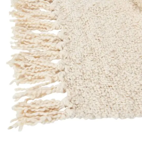 Hello Honey&reg; Cream Cotton Blend Boucl&eacute; Throw with Fringe {5}
