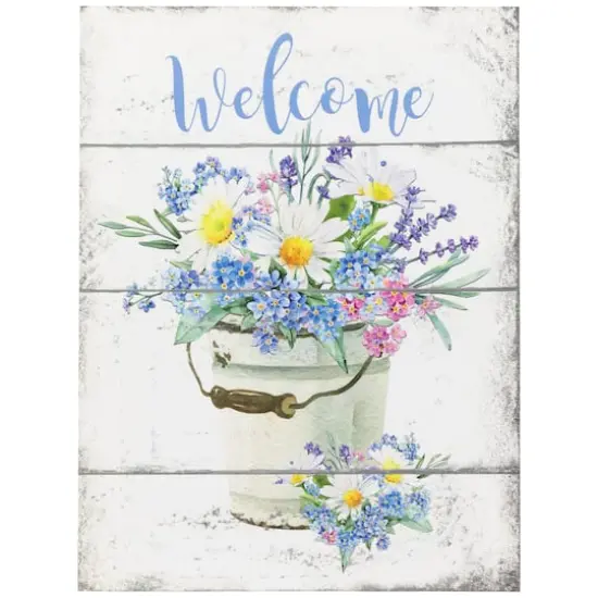 16" Spring Floral Welcome Wall Sign {1}