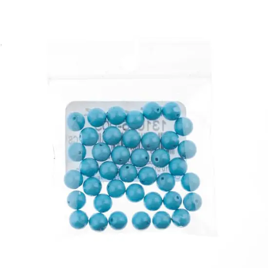 Preciosa Maxima Gemcolor 6mm Glass Pearls, 40ct. Aqua Blue {3}