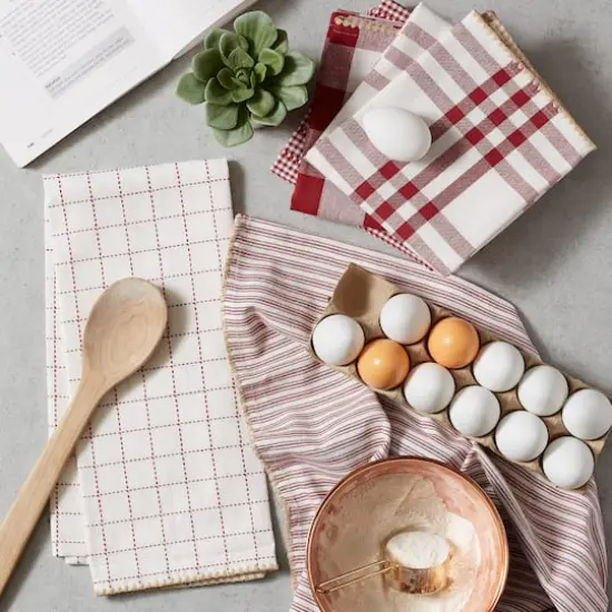 DII&reg; Barn Red Farmhouse Woven Dishtowel Set {10}