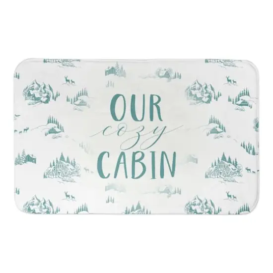 Designs Direct Snowy Town Teal Cozy Cab Bath Mat, 34" x 21" {1}