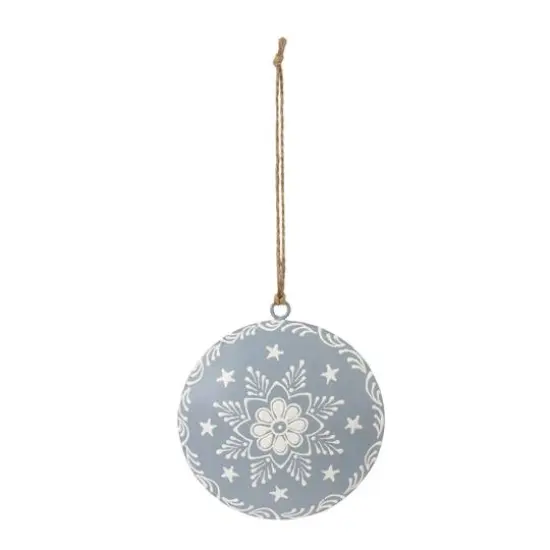 4.5" Metal Snowflake Disc Ornaments, 12ct. {4}