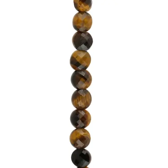 Yellow Tigereye Faceted Coin Beads by Bead Landing&trade; {1}