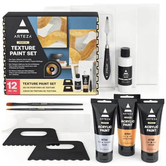 Arteza 12 Piece Texture Paint Kit {1}