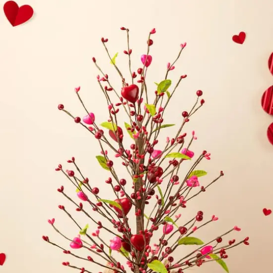 Glitzhome&reg; 20" Valentine's Berry Heart Table Tree {6}