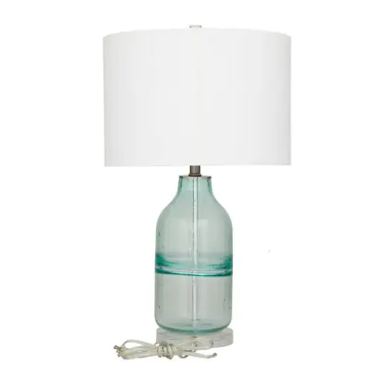 Teal Glass Table Lamp Set of 2 16", 25" {8}