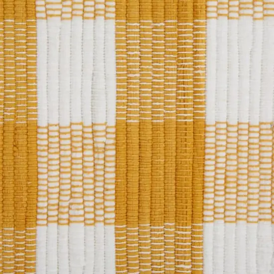 DII&reg; Buffalo Check Rag Rug, 26" x 40" Honey Gold and White {4}