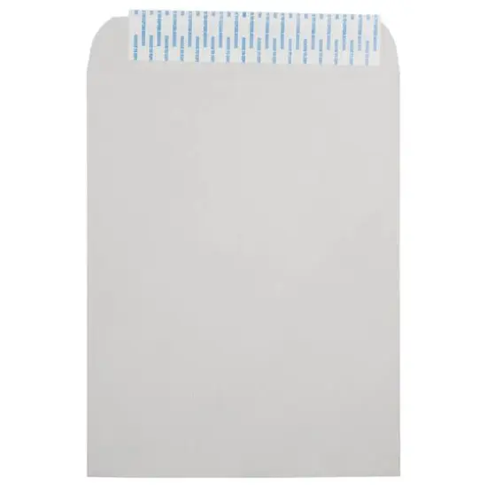 JAM Paper 12" x 15" Light Gray Kraft Open End Recycled Envelopes with Peel & Seal Closure {1}
