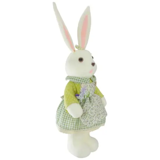 20" White & Green Standing Girl Rabbit Easter Figure {5}