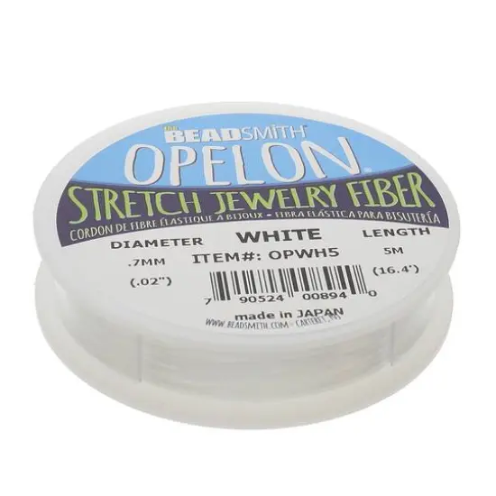 The Beadsmith&reg; Opelon&reg; 0.7mm White Stretch Jewelry Fiber, 5m {3}