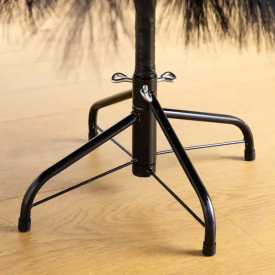 6ft. Artificial Halloween Black Pampas Grass Christmas Tree {5}