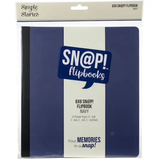 Simple Stories&trade; Sn@p!&trade; Flipbook Album, 6" x 8" Navy {1}