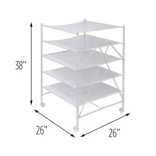 Honey Can Do White 5-Tier Rolling Clothes Drying Rack {6}
