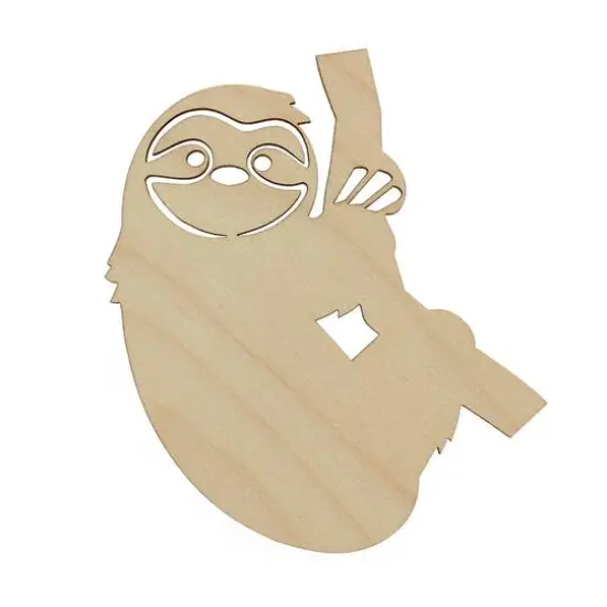 Essentials by Leisure Arts 24 Pack 2.13" x 3.25" Sloth Flat Wood Shape {3}