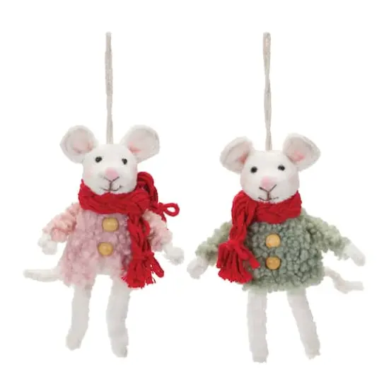 Winter Mouse Ornament Set {3}