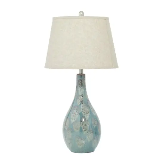 32" Turquoise Ceramic Coastal Table Lamp, 2ct. {3}