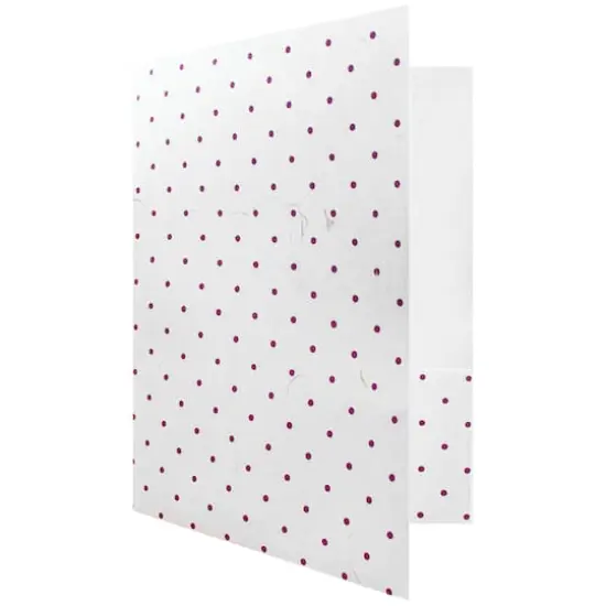JAM Paper White & Burgundy Dots Handmade Recycled Folders, 6ct. {5}