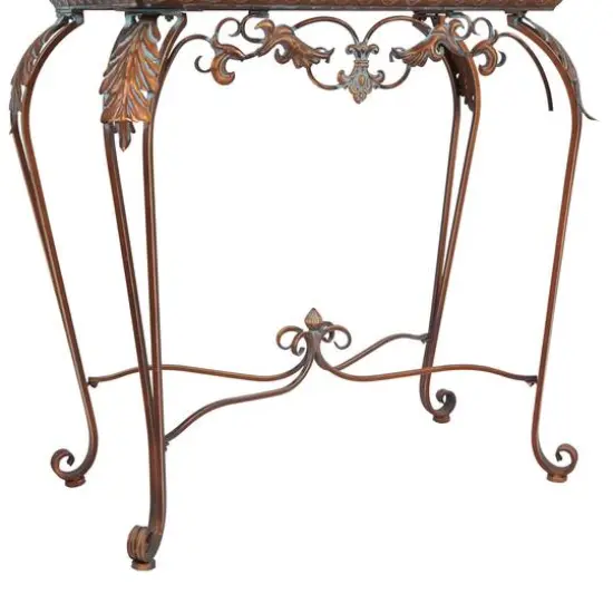 Set of 2" Bronze Metal Traditional Console Table with Mirror, 32" x 23" {6}