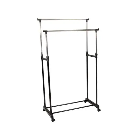 Simplify Double Tier Rolling Garment Rack {3}