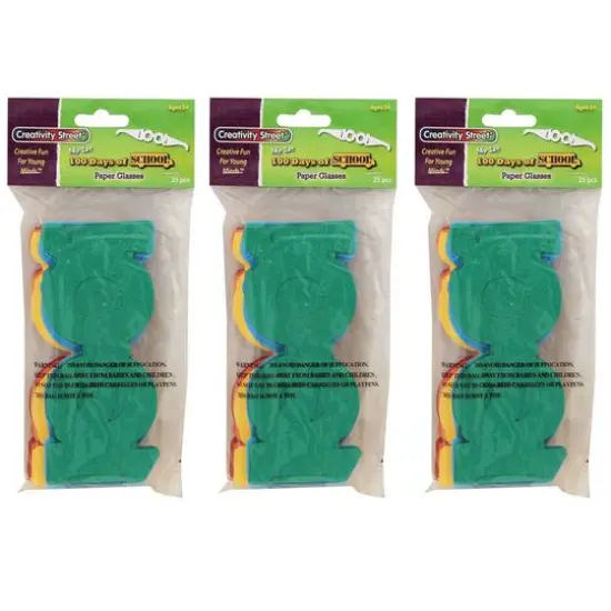 Creativity Street&reg; 100 Days of School 16" Paper Glasses Pack, 3ct. {6}