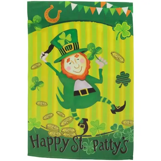 18" Dancing Leprechaun Happy St. Patty's Garden Flag {1}