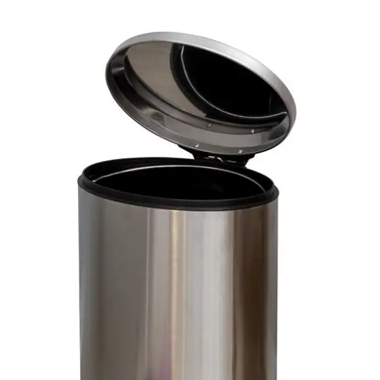 Honey Can Do 5L Oval Stainless Steel Step Trash Can {4}