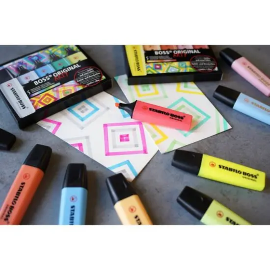 STABILO® BOSS® Original 4-Color Ju Schnee Wallet Highlighter Set {6}