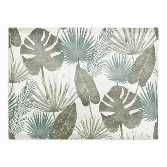 Tropical Palm Cotton Twill Placemat White {1}