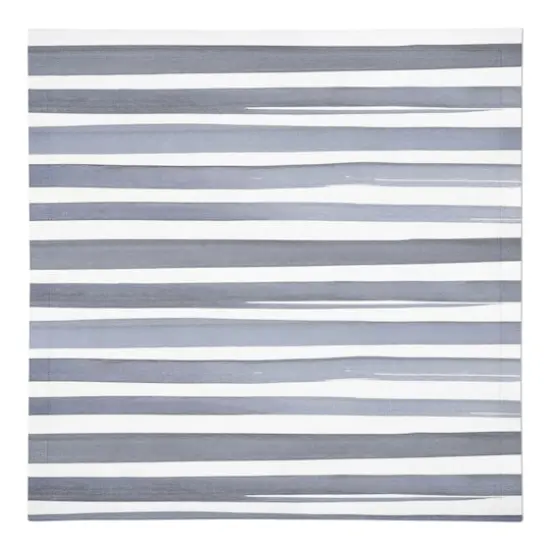 Watercolor Stripe Cotton Twill Napkin Blue and White {1}