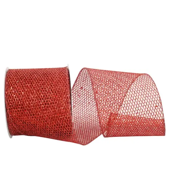 JAM Paper 4" x 10yd. Grand Net Glitter Wired Mesh Ribbon {1}