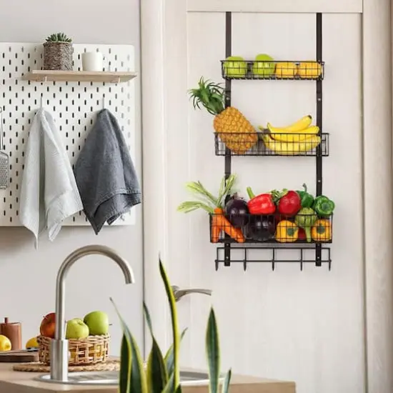 NEX&trade; Brown Over The Door Hanging Organizer Rack {6}