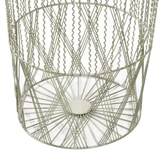 Silver Metal Contemporary Storage Basket Set {4}