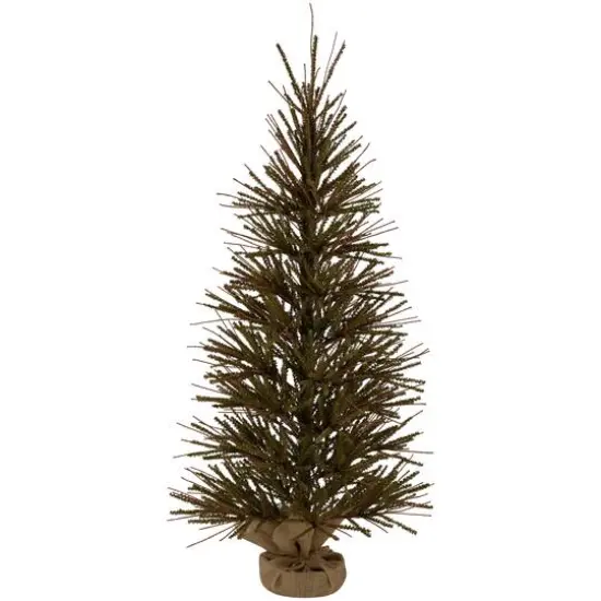 4ft. Unlit Medium Warsaw Twig Artificial Christmas Tree in Burlap Base {1}