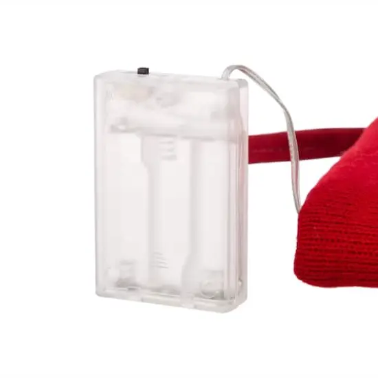 Glitzhome&reg; 21" LED Embroidered Reindeer Linen Christmas Stocking {8}